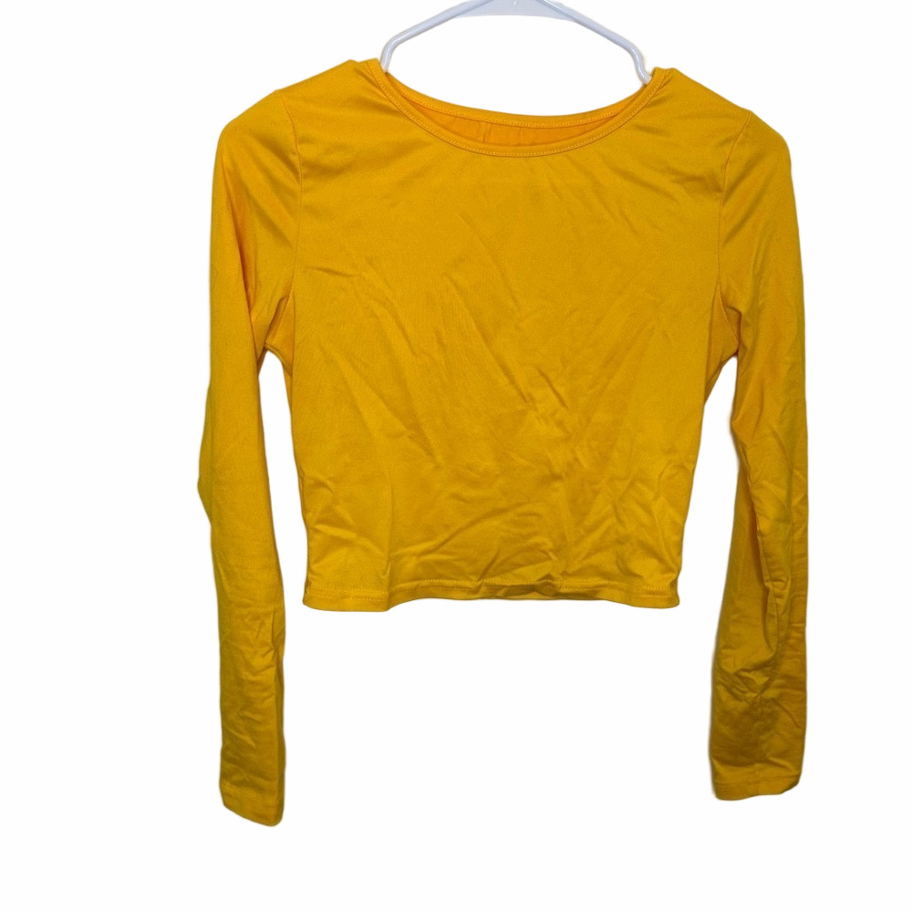 SHEIN Yellow Cropped Top Size Small